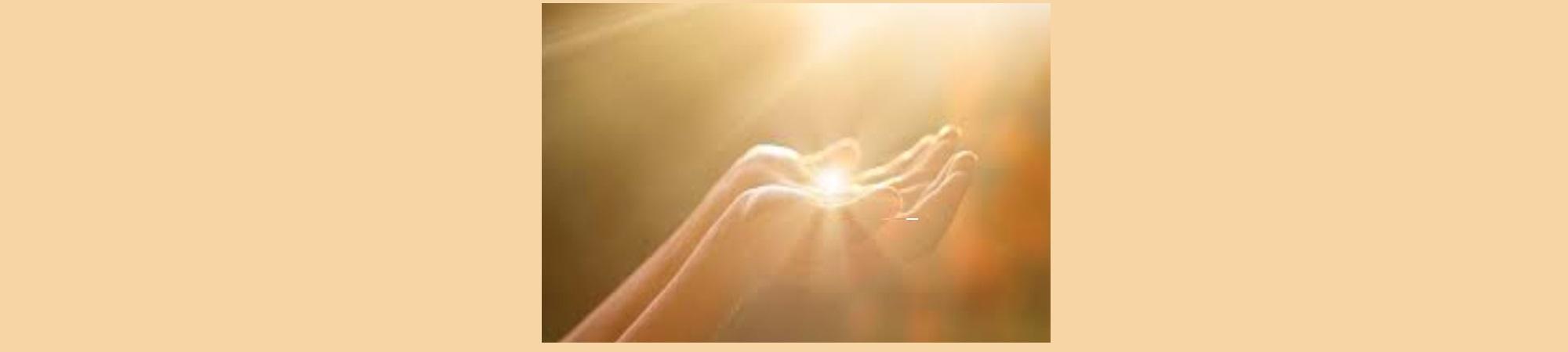 Open hands accepting spirituality from above.