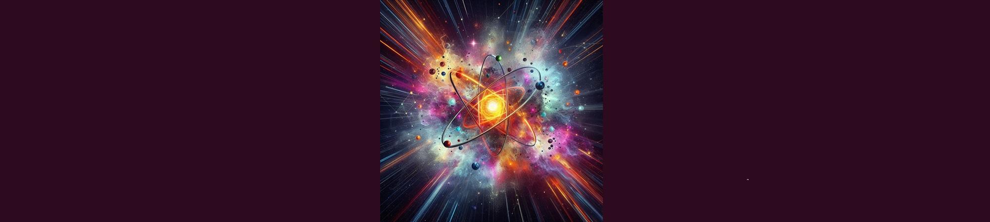 Atom blowing up in space