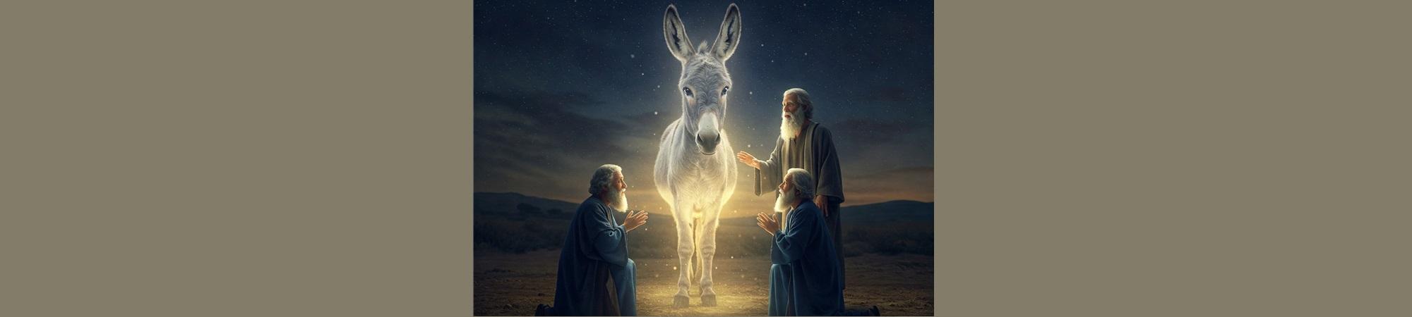 Mystical donkey looks like a ghost