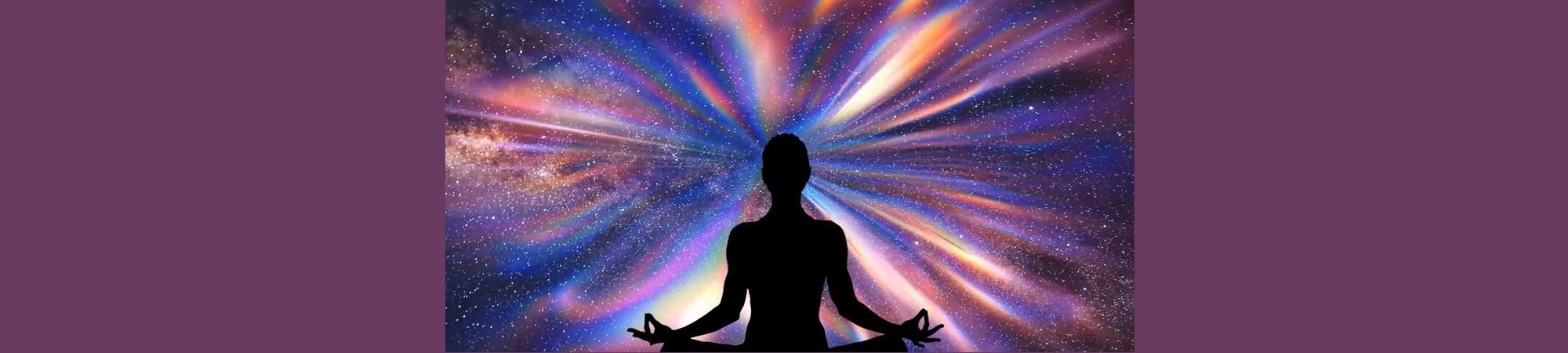 Meditator in Lotus Position Purple aura