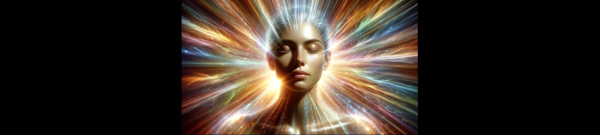 Woman radiating charisma rainbows